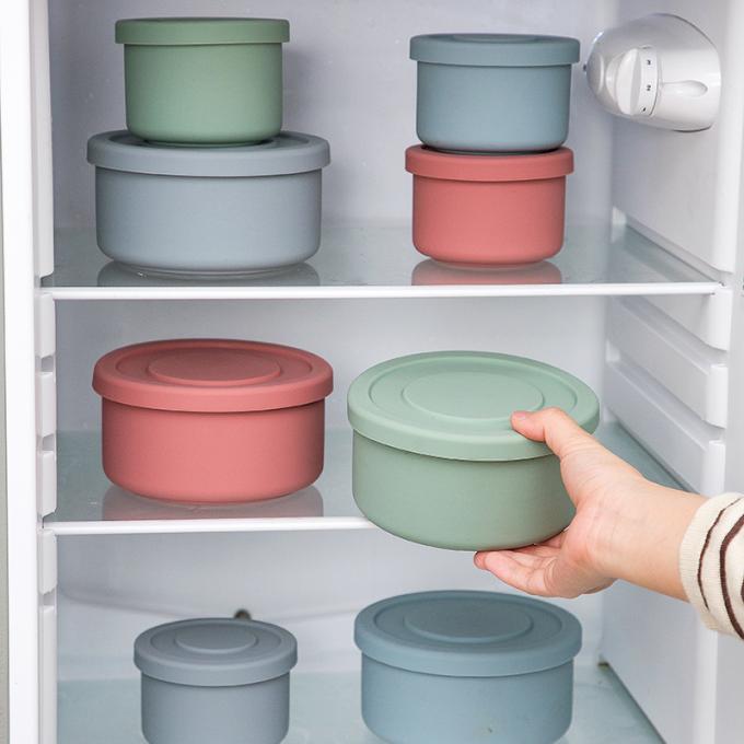 Gamelle étanche résistante à la chaleur portative de récipients d'entreposage de nourriture de silicone de nouvelle conception
