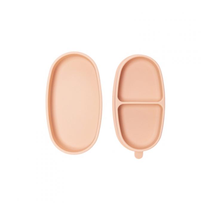 Nouveau 100% plats 2 d'aspiration d'enfant en bas âge de silicone de catégorie comestible dans des enfants Bento Lunch Box de 1 bébé avec la cuillère et la fourchette