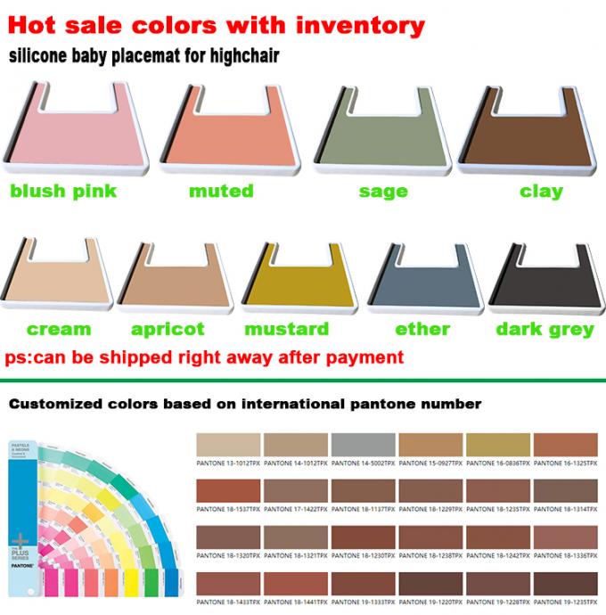 Tapis libre adapté aux besoins du client de plateau de bébé de silicone de bpa pour le highchair