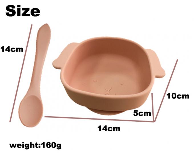 Le produit nouveau 2021 résistant à la chaleur anti-échaudent la cuvette de silicone de bébé de silicone réglée pour la cuvette d'aspiration d'enfants avec la cuillère