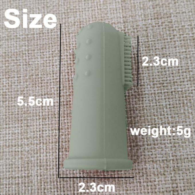 brosse à dents molle adaptée aux besoins du client de doigt de silicone avec des boîtes d'emballage pour le bébé