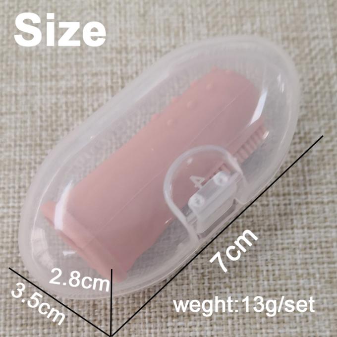 brosse à dents molle adaptée aux besoins du client de doigt de silicone avec des boîtes d'emballage pour le bébé