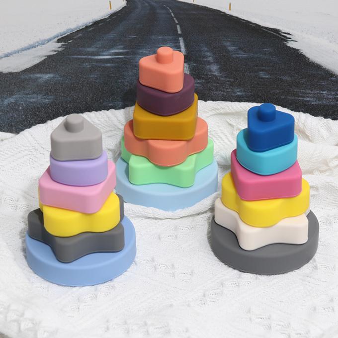 Silicone de construction créatif de jouets de Blockkids d'enfants empilant les jouets éducatifs pour la NC de la CE 12*7.5*7.5cm 210g/set DL13J05 d'enfants ;GUA
