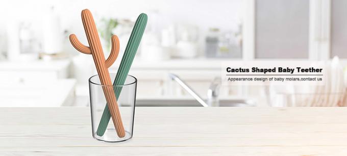 le nouveau cactus 2021 a formé le bébé non-toxique sûr sans BPA de silicone joue des molaires avec la brosse