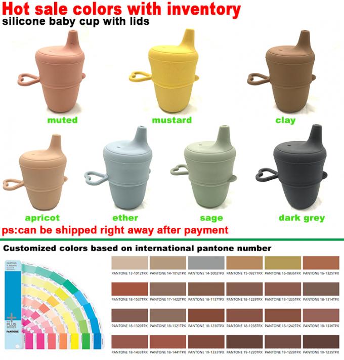 2021 enfants libres incassables de tasses de Sippy de bébé de silicone de couvercles de tasse de BPA Sippy