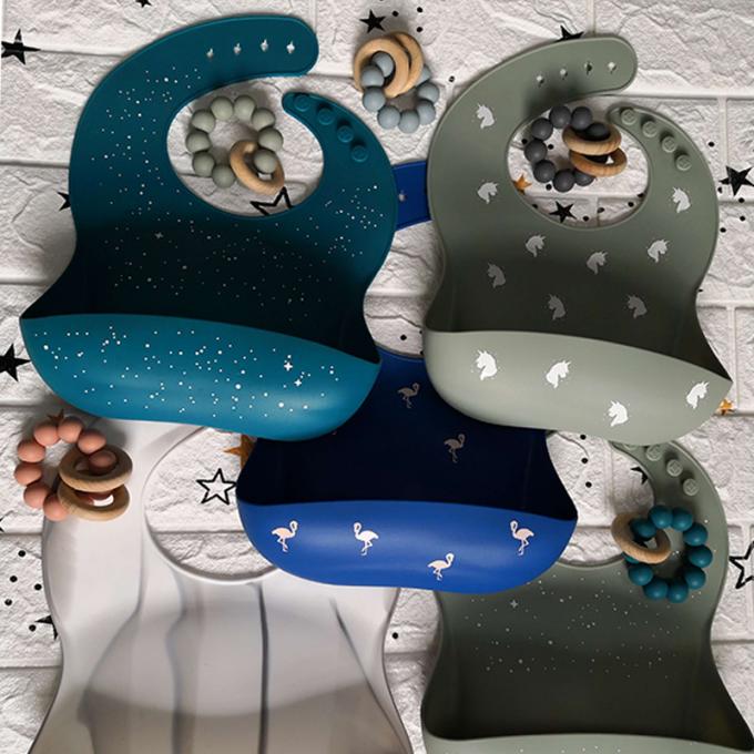 Plein bavoir de marbre de impression de bébé de silicone de produit nouveau pour le dîner