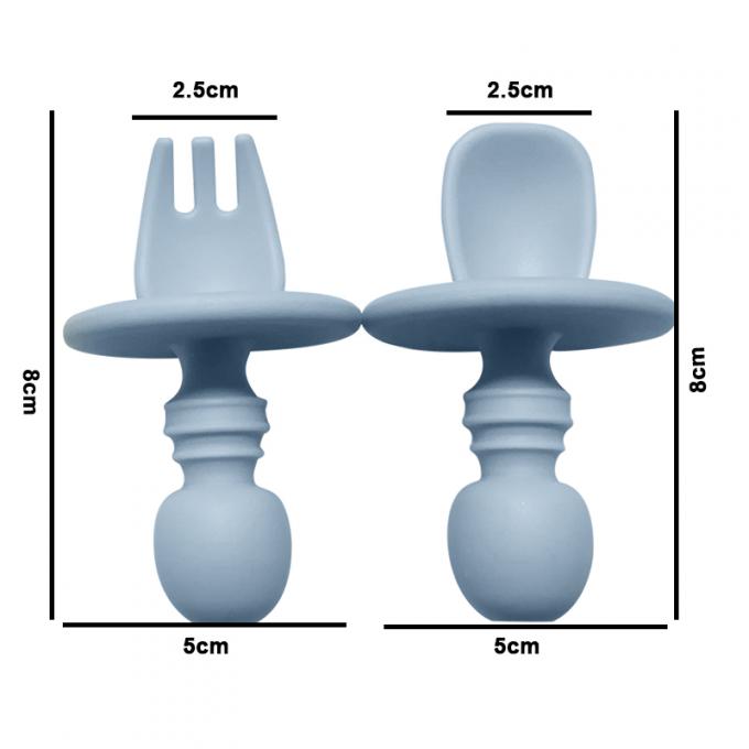 Cuillère et fourchette de alimentation d'ensemble de bébé en gros plats de dîner portatifs qui respecte l'environnement de bébé de silicone avec le diviseur
