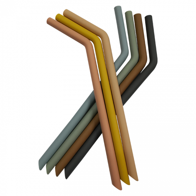 Nouveau bébé coloré tendant du logo 2020 faits sur commande alimentant la paille à boire de silicone d'Eco