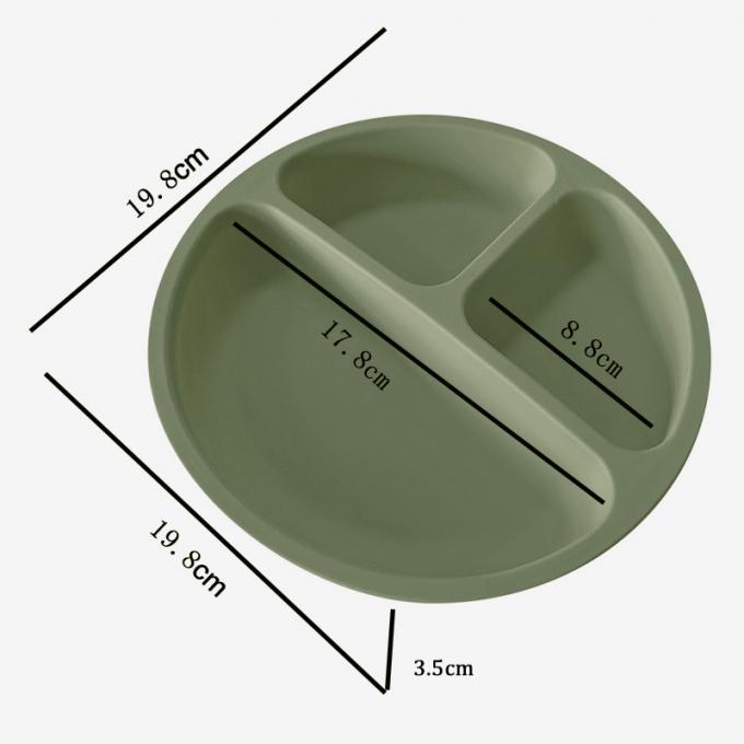Plat de alimentation de silicone de bébé de BPA d'enfant en bas âge libre fait sur commande d'aspiration pour le dîner