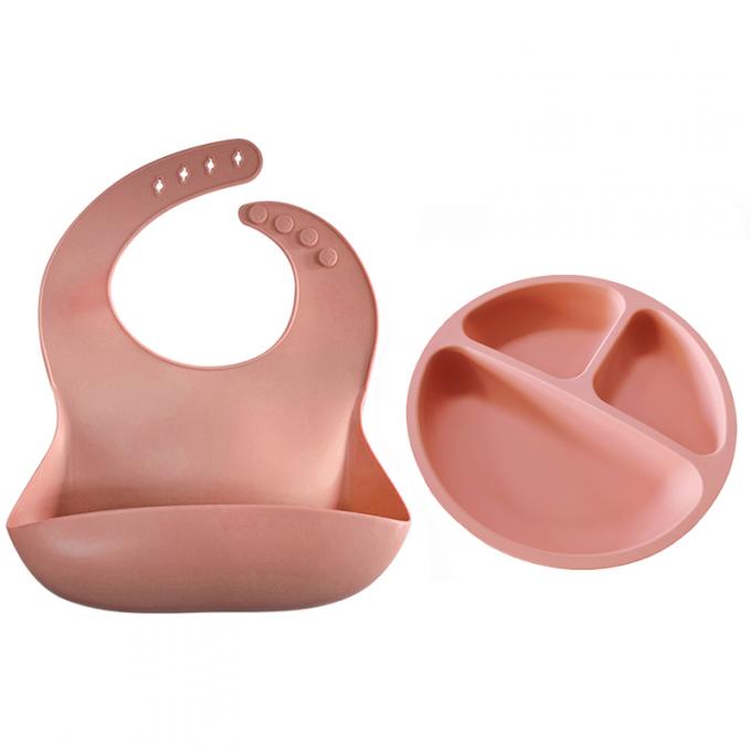 Réglable adapté aux besoins du client facilement pour nettoyer le bavoir de silicone avec l'ensemble de alimentation de bébé de plat