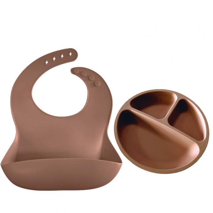 Réglable adapté aux besoins du client facilement pour nettoyer le bavoir de silicone avec l'ensemble de alimentation de bébé de plat