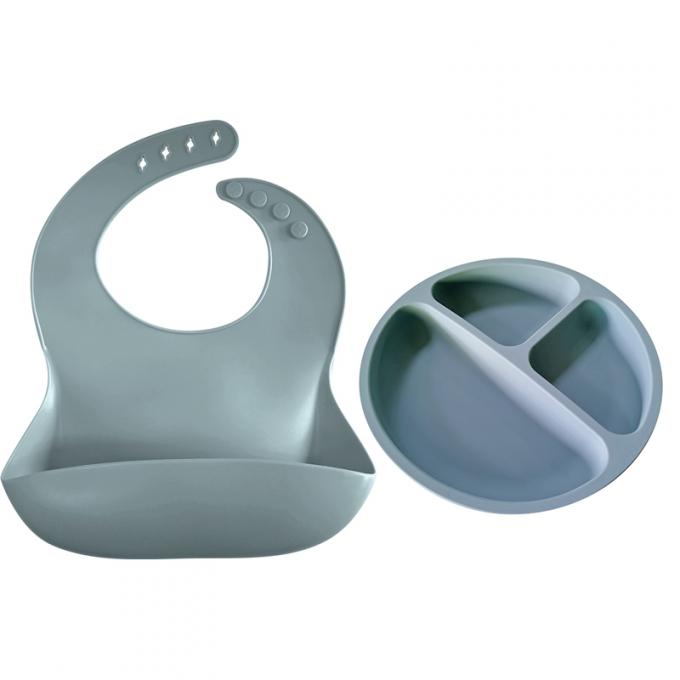Réglable adapté aux besoins du client facilement pour nettoyer le bavoir de silicone avec l'ensemble de alimentation de bébé de plat