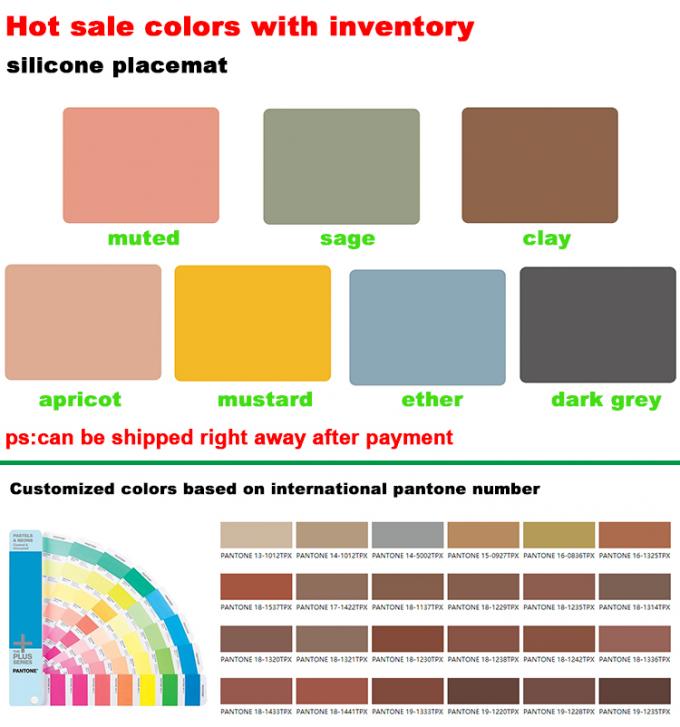 Tapis résistant à la chaleur en gros de vaisselle de cuisine de silicone de catégorie comestible pour le dîner