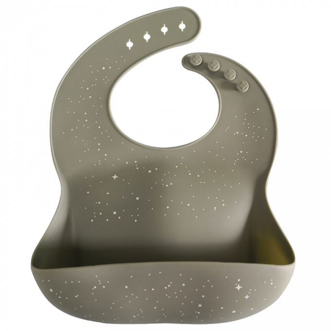 Bavoirs de impression faits sur commande de bébé de silicone avec le receveur s'ouvrant de nourriture