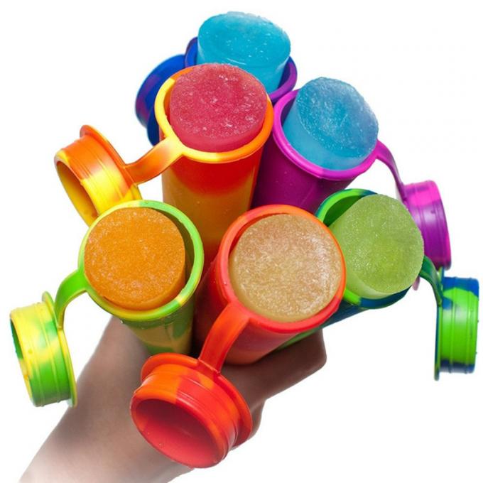 6 moules multicolores de glace à l'eau de glace de silicone de PCs pour des moules de bruits de glace avec les couvercles attachés