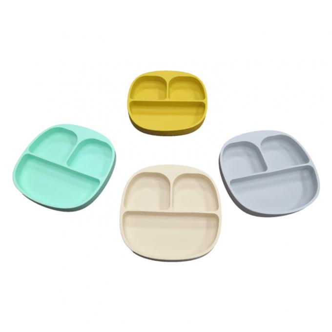 Plat antidérapant de plat d'aspiration du silicone des enfants adaptés aux besoins du client de modèle pour l'enfant