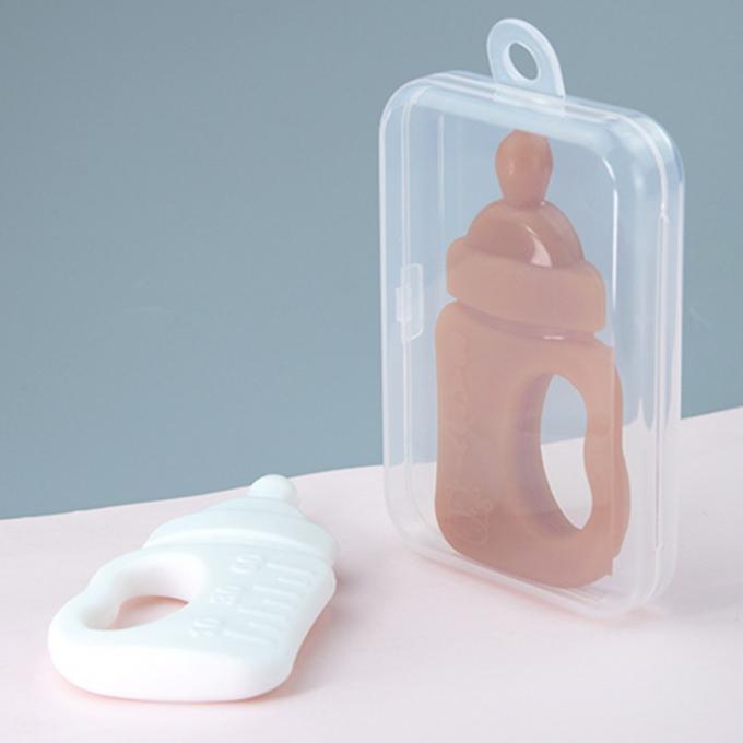Les nouvelles dents faites sur commande de bouteille de conception mâchent le jouet libre de Teether de bébé du silicone BPA de bâton avec la boîte