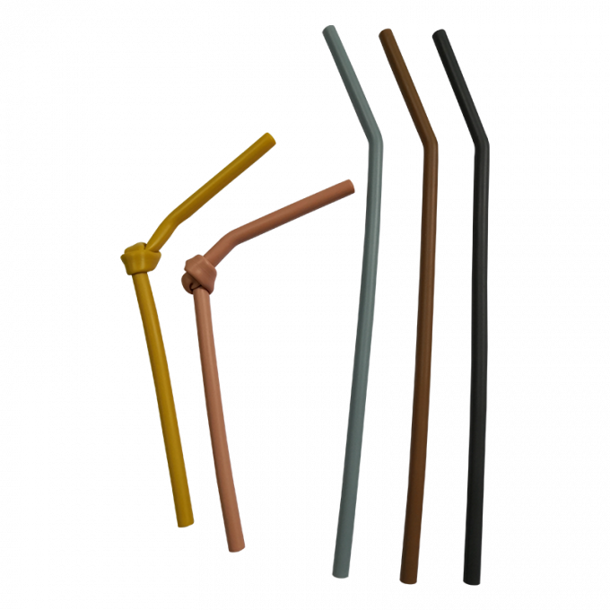 Silicone réutilisable pliant libre portatif Straw For Kids Drinking de catégorie comestible de BPA