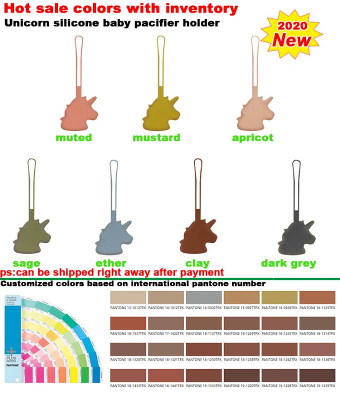 Poignée en gros 23.5*9.5cm 48g d'oui de silicium d'Unicorn Shaped Food Grade Silicone de support de tétine de bébé de dentition de Soother de mamelon de bébé