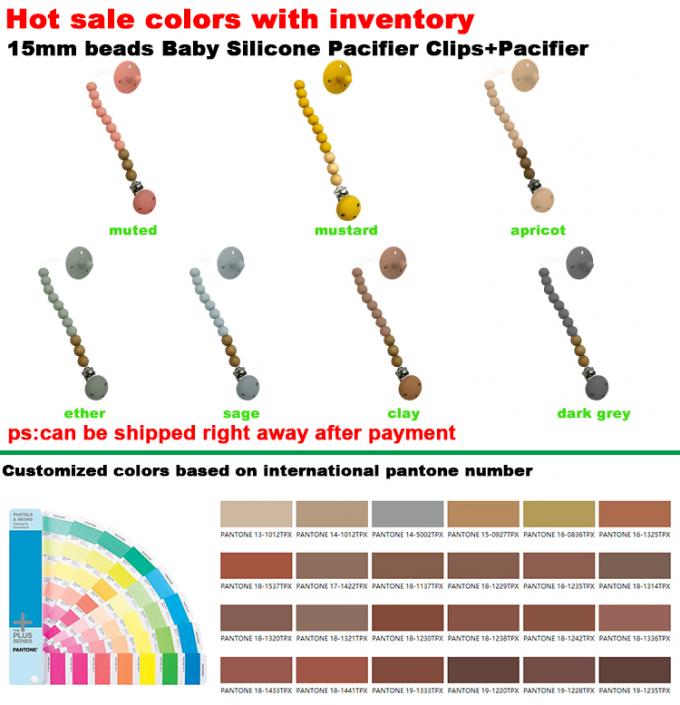 Agrafe de silicone de nouvelle conception et en bois faite sur commande de perles du bébé DIY de silicium de tétine avec la tétine de bébé