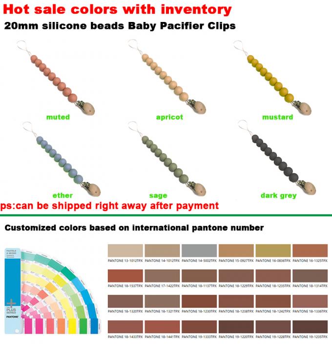 La dentition perle la tétine faite main que l'agrafe nouvelle arrivent le manuel standard 30*3*2cm chargés simples de chaîne de tétine de silicone libre de la sécurité BPA