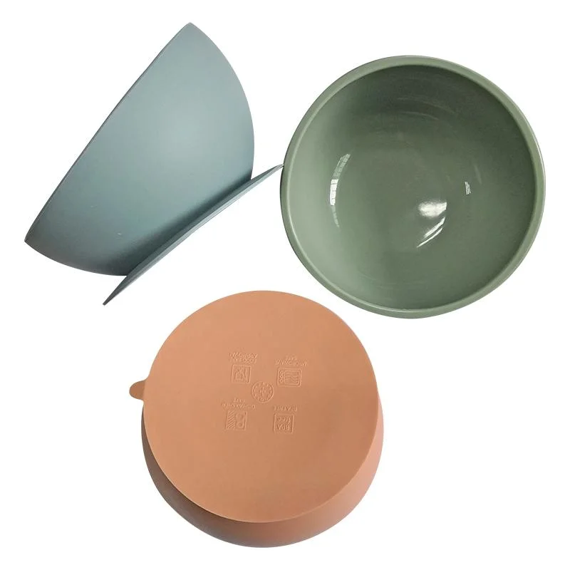  100% cuvettes de alimentation de bébé de vaisselle de silicone de catégorie comestible avec l'aspiration