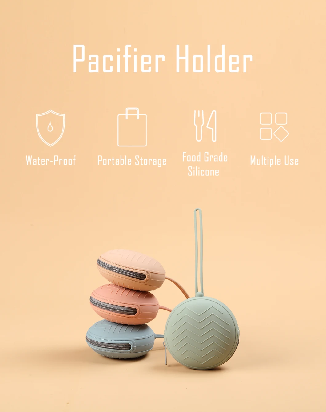 Supports portatifs imperméables de tétine de silicone de stockage pour le voyage