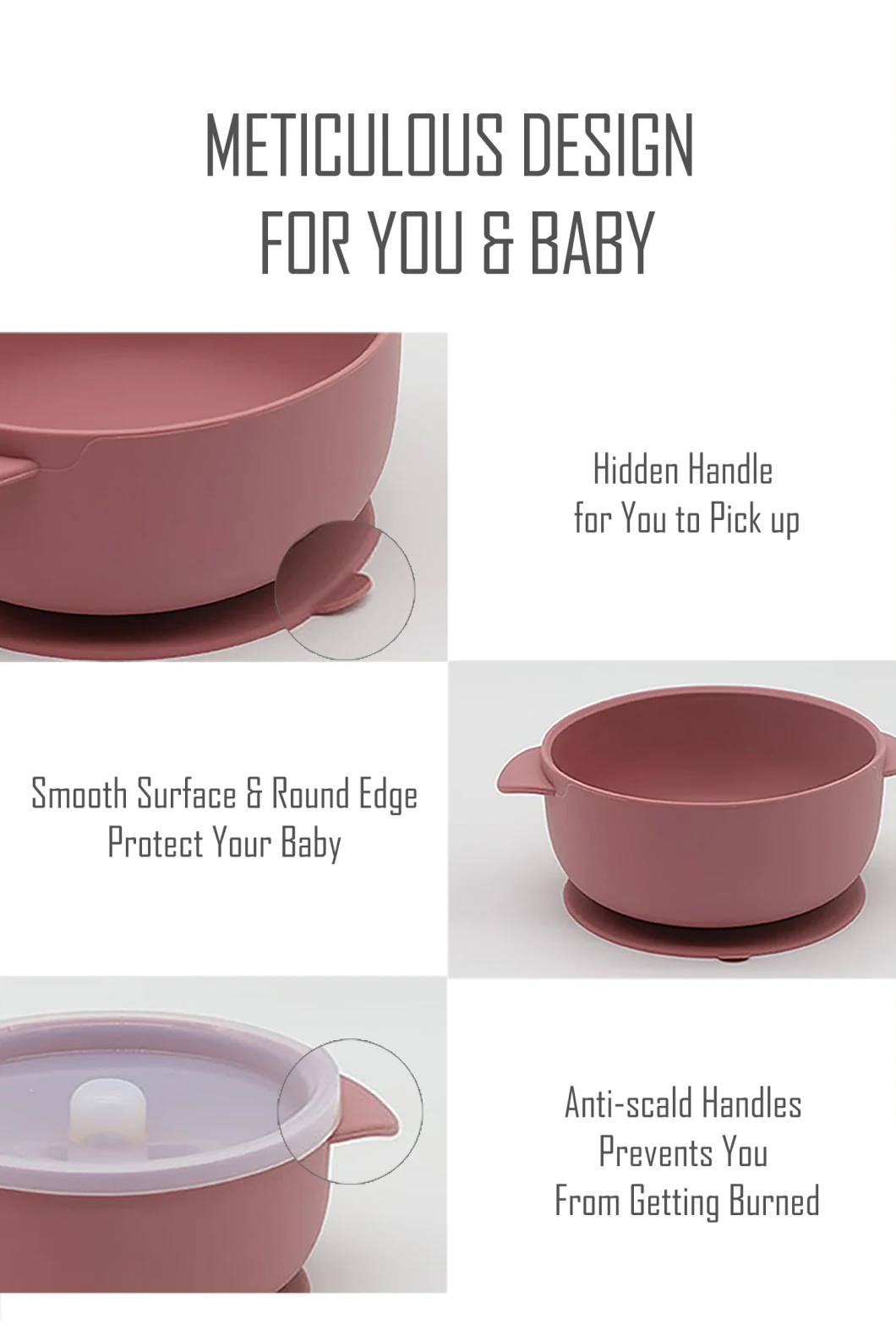 Cuvettes antigouttes d'aspiration de silicone de sécurité pour des enfants en bas âge