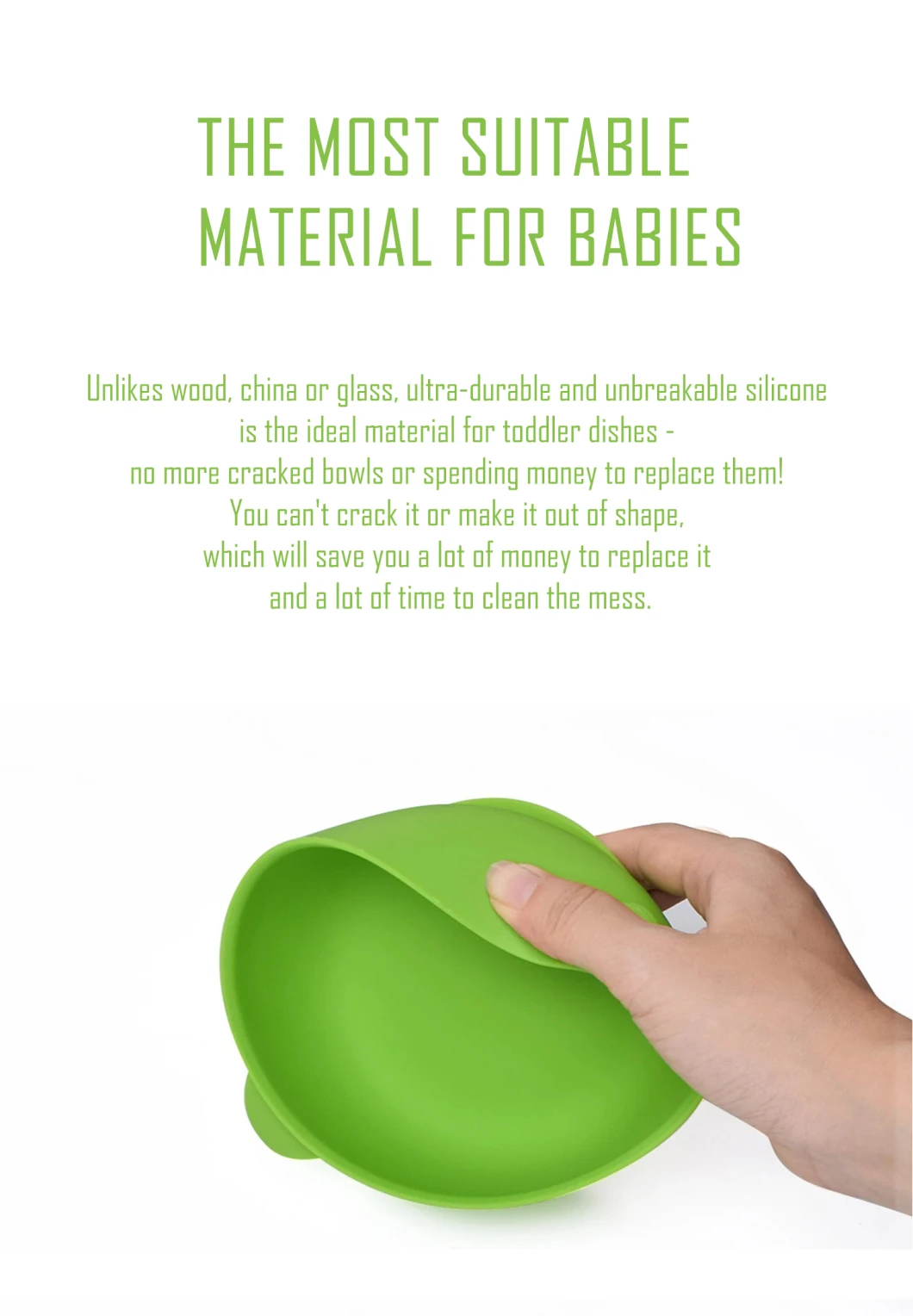 Cuvettes antigouttes d'aspiration de silicone de sécurité pour des enfants en bas âge