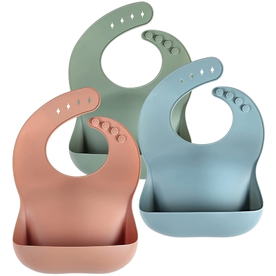 Bacteria Resistant Packaging Customized Silicone Baby Feeding Pinny Safe In Sterilizer