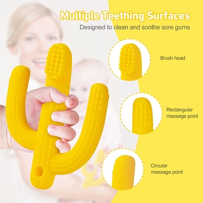 Food Grade Easily Cleaning Solid Baby Silicone Teether Toys Safe In Dishwasher