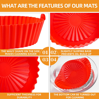 BPA Free Food Grade OEM ODM Air Fryer Silicone Basket Safe In Dishwasher