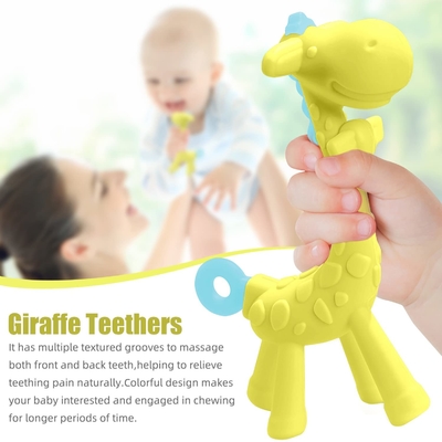BPA Free Recyclable Cute Shape Silicone Teether Toys Safe In Dishwasher