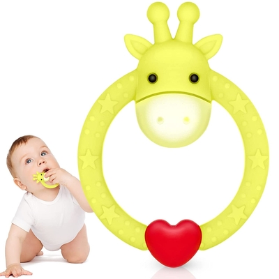 BPA Free Recyclable Cute Shape Silicone Teether Toys Safe In Dishwasher