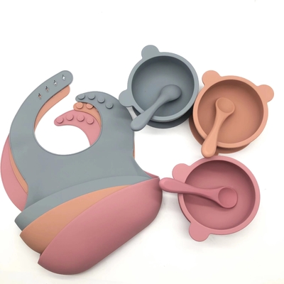 10pcs Silicone Feeding Set BPA Free Unbreakable With Suction Bowl