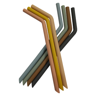 10mm Diameer FDA Reusable Silicone Collapsible Straws Silicone Bendable Straws