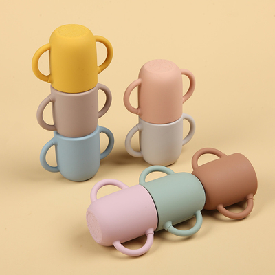 Organic Toddler Silicone Training Cup 11*6*8cm Unbreakable Silicone Drinking Cups