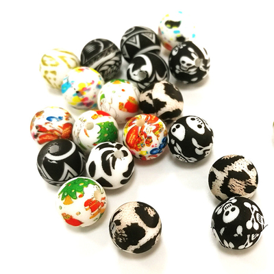 Chewable Leopard Print Silicone Beads 12mm Silicone Beads DIY Baby Toy