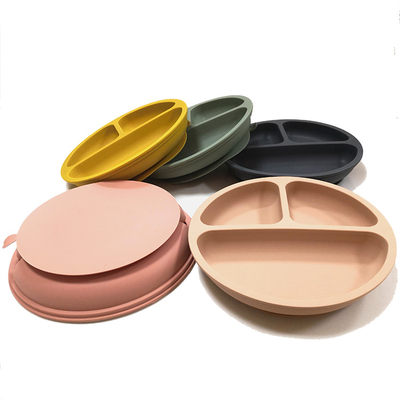 Easy To Wash Microwave Safe Toddler Plates Suction Silicone Plate FDA