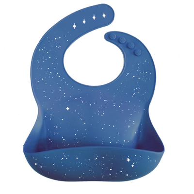 LFGB Printed Pattern Silicone Catcher Bib Personalized Silicone Bib With Pocket