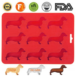 Animal Silicone Ice Mold Dog Shaped Ice Cube Tray 22X16X1.5cm FDA