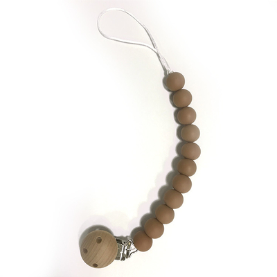 OEM BPA Free Silicone Teething Pacifier Clip 15MM Beads Safe Pacifier Clips