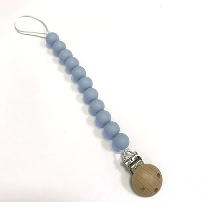 OEM BPA Free Silicone Teething Pacifier Clip 15MM Beads Safe Pacifier Clips