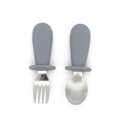 Baby laser LOGO Silicone Utensils Set For Toddler 1-3 Years Old