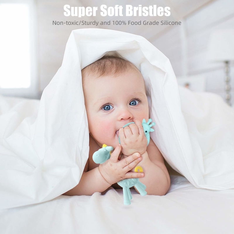 Gums Pain Relief Food Grade Flexible Silicone Teether Toys For Breastfeeding Babies