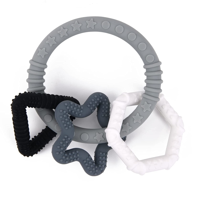 BPA Free Molding in One Dust Proof Silicone Baby Teether for Baby Shower
