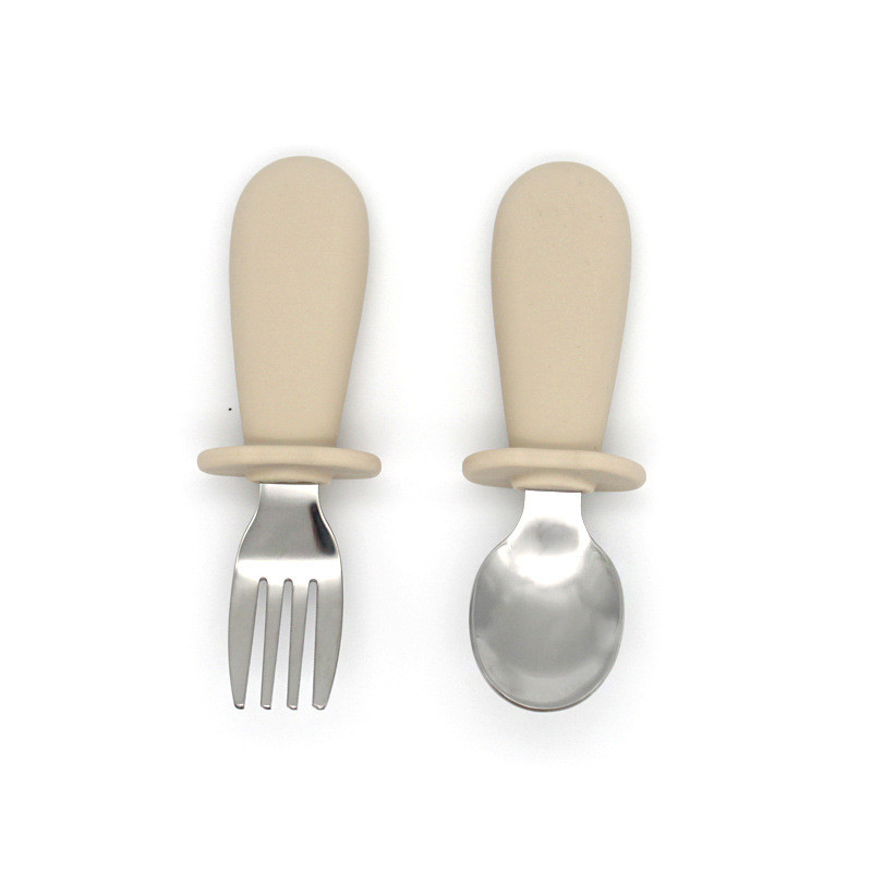 Baby laser LOGO Silicone Utensils Set For Toddler 1-3 Years Old